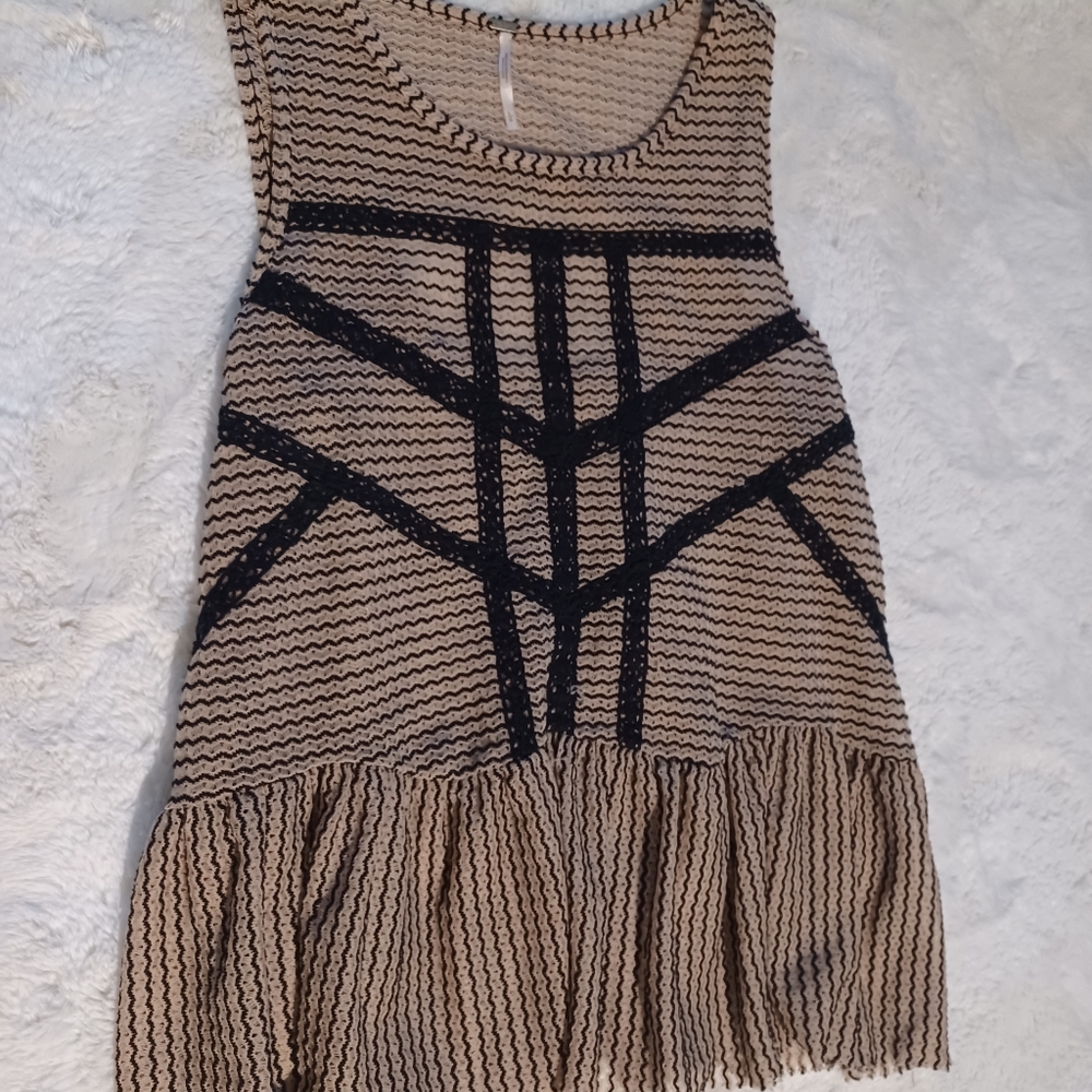 Free People knit tank top lace detail, large